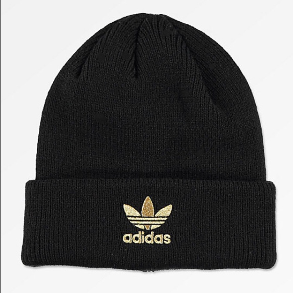 adidas Black & Gold Foil Beanie